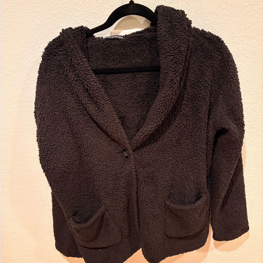 Brandy Melville Dark Brown Fleece Jacket